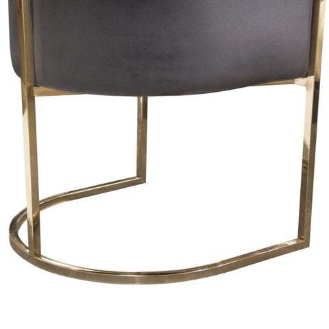Pandora Dining Chair in Grey Velvet with Polished Gold Frame By Diamond Sofa