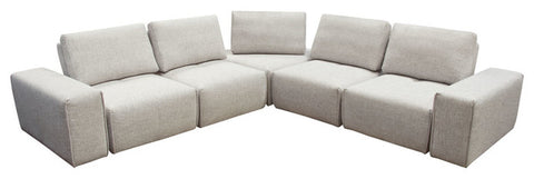 Jazz Modular 5 Seater Corner Sectional With Adjustable Backrest, Light Brown By Diamond Sofa