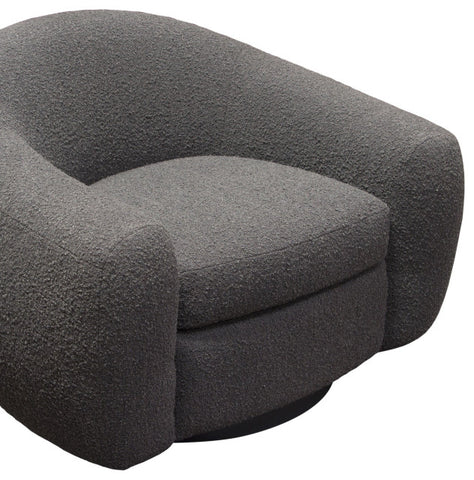 Pascal Swivel Chair With Boucle Textured Fabric, Charcoal By Diamond Sofa