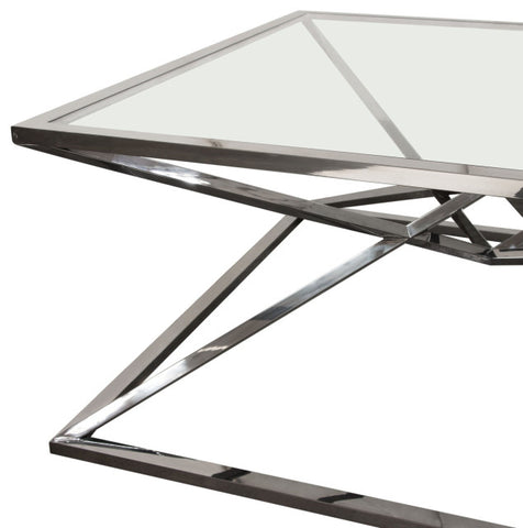 Aria Square Cocktail Table wiith Metal Base, Black By Diamond Sofa