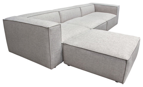 Vice 4-Piece Modular Sectional, Barley Fabric With Ottoman By Diamond Sofa