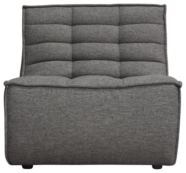 Marshall Scooped Seat Armless Chair in Grey Fabric By Diamond Sofa