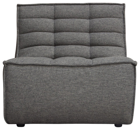 Marshall Scooped Seat Armless Chair in Grey Fabric By Diamond Sofa