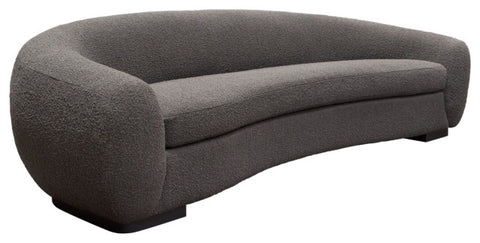 Pascal Sofa in Charcoal Boucle Textured Fabric Contoured Arms & Back By Diamond Sofa