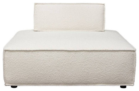 Cara Square Modular Lounger in Ivory Boucle Fabric By Diamond Sofa