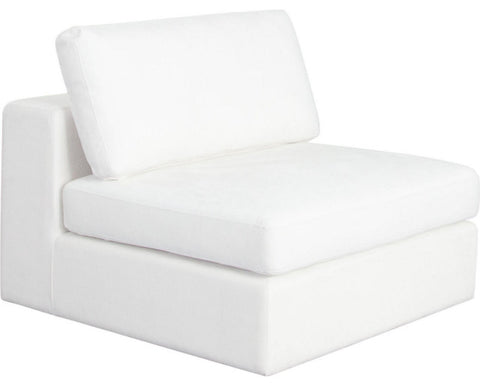 Muse Armless Chair in Mist White Performance Fabric By Diamond Sofa