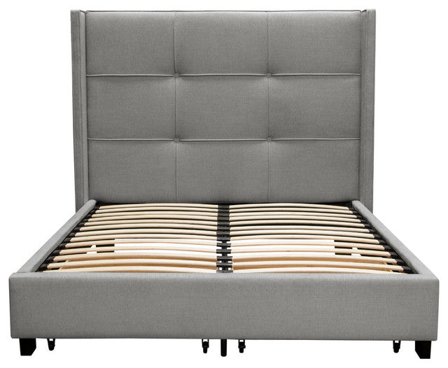 Diamond Sofa Beverly Bed, Gray Fabric, Queen By Diamond Sofa