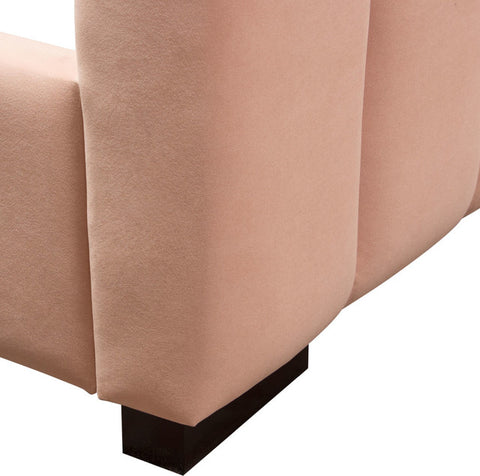 Venus Vertical Channel Tufted Bed, Velvet, Blush Pink, Eastern King By Diamond Sofa