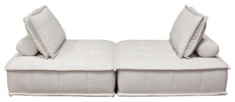 Platform 2-Piece Square Modular Lounger in Light Sand Fabric By Diamond Sofa