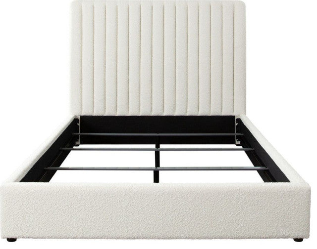 Brooke 54" Queen Bed in Ivory Boucle By Diamond Sofa