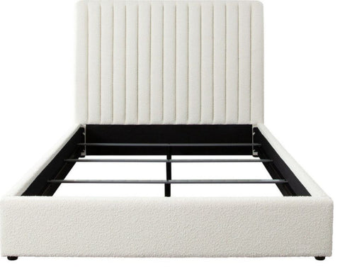 Brooke 54" Queen Bed in Ivory Boucle By Diamond Sofa