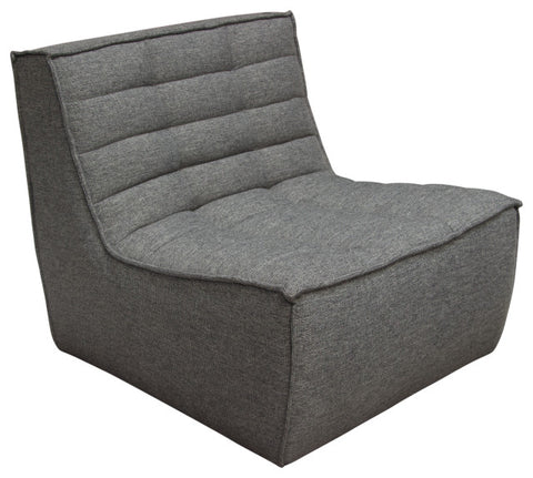 Marshall 3PC Corner Modular Sectional Scooped Seat in Grey Fabric By Diamond Sofa