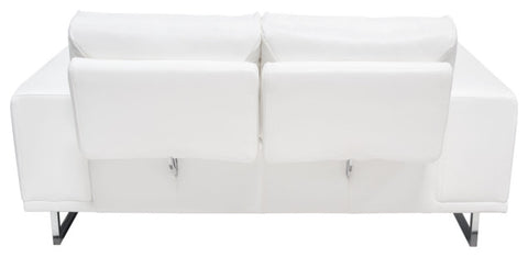 Russo Loveseat Adjustable Seat Backs in White Air Leather By Diamond Sofa