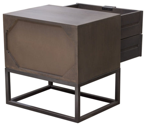 Spectrum 2-Drawer Accent Table, Smoke Gray Finish By Diamond Sofa