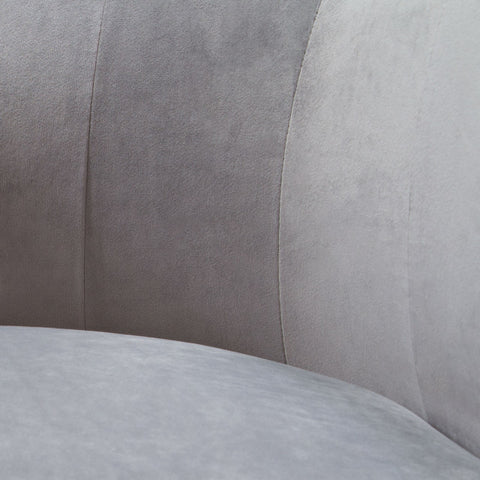 Elevated Barrel Shaped Accent Chair, Gray Velvet, Silver Frame By Diamond Sofa