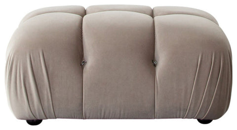 Paloma Rectangle Ottoman in Mink Tan Velvet By Diamond Sofa