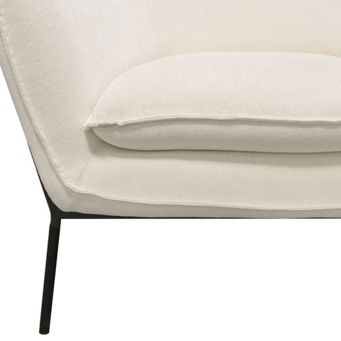 Status Accent Chair, Cream Fabric With Black Powder Coated Metal Leg By Diamond Sofa