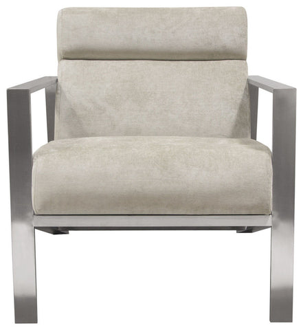 La Brea Accent Chair, Champagne Fabric With Brushed Stainless Steel Frame By Diamond Sofa