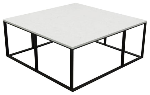 Surface Square Cocktail Table With Metal Base, White By Diamond Sofa