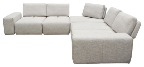 Modular 5Seater Corner Sectional with Adjustable Backrests in Light Brown Fabric By Diamond Sofa