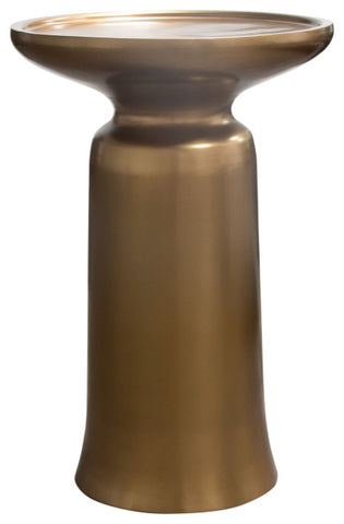 Mesa Round Pedestal Accent Table in Gold Finish By Diamond Sofa