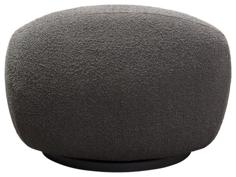 Pascal Swivel Chair in Charcoal Boucle Textured Fabric Contoured Arms & Back By Diamond Sofa
