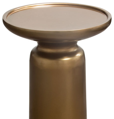 Mesa Round Pedestal Accent Table in Gold Finish By Diamond Sofa
