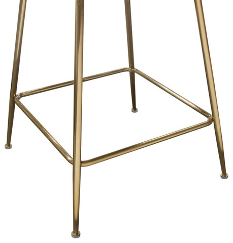 Lilly Set of 2 Counter Height Chairs, Gray Velvet With Brushed Gold Metal Legs By Diamond Sofa