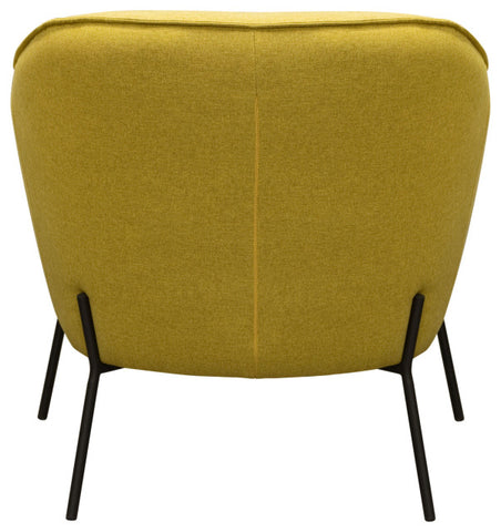 Status Accent Chair in Yellow Fabric with Metal Leg By Diamond Sofa