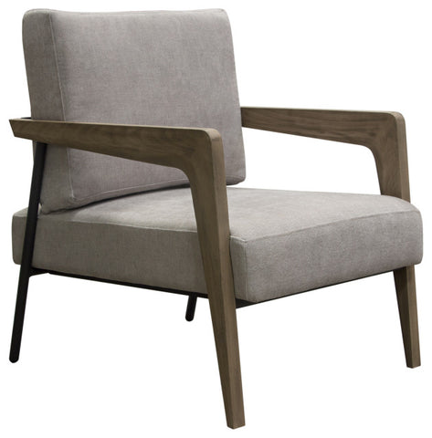 Blair Accent Chair, Grey Fabric With Curved Wood Leg Detail By Diamond Sofa
