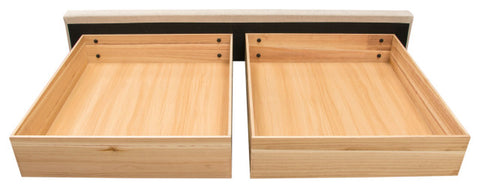 Eastern King Bed With Footboard Storage Unit and Accent Wings, Sand Fabric By Diamond Sofa