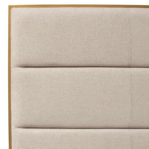 Empire Eastern King Bed, Sand Fabric With Hand brushed Gold Metal Frame By Diamond Sofa