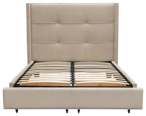 Beverly Queen Bed with Integrated Footboard Storage Unit & Accent Wings in By Diamond Sofa