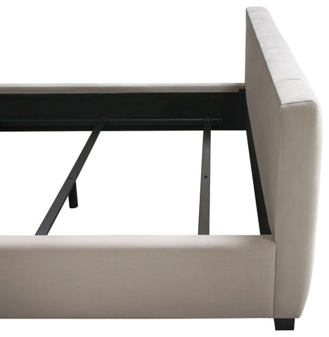 Venus Vertical Channel Tufted Queen Bed in Light Grey Velvet By Diamond Sofa