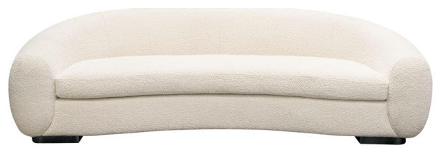 Pascal Sofa in Bone Boucle Textured Fabric w/ Contoured Arms & Back by By Diamond Sofa