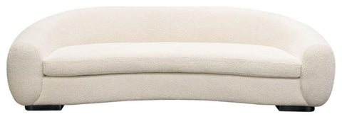 Pascal Sofa in Bone Boucle Textured Fabric w/ Contoured Arms & Back by By Diamond Sofa
