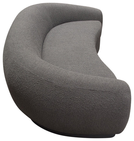 Pascal Sofa in Charcoal Boucle Textured Fabric Contoured Arms & Back By Diamond Sofa