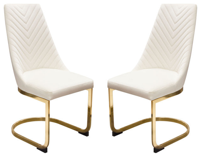 Vogue Set of (2) Dining Chairs in Cream Velvet By Diamond Sofa