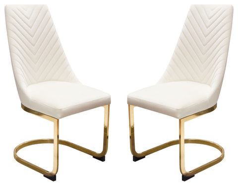 Vogue Set of (2) Dining Chairs in Cream Velvet By Diamond Sofa