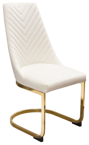 Vogue Set of (2) Dining Chairs in Cream Velvet By Diamond Sofa