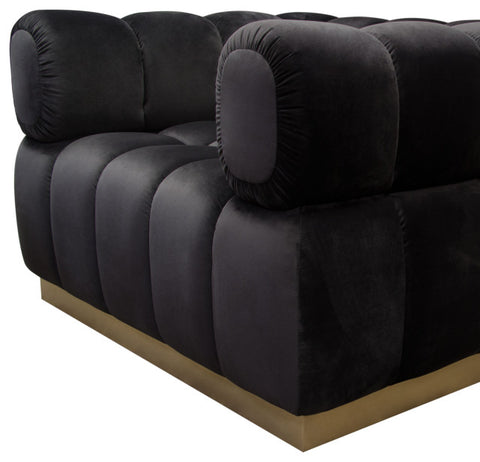 Image Low Profile Chair in Black Velvet Brushed Gold Base By Diamond Sofa
