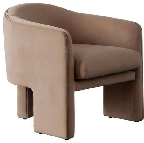 Leyah Accent Chair in Camel Performance Velvet By Diamond Sofa