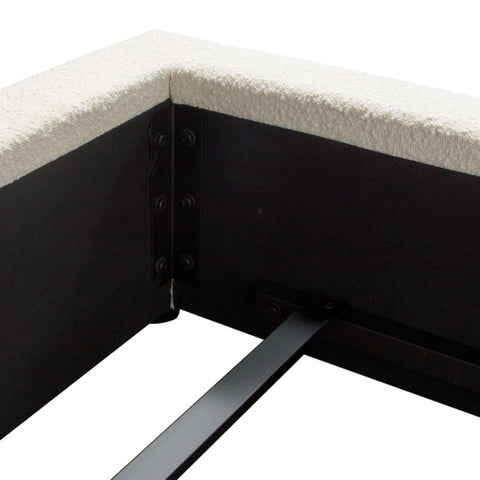 Cloud 43" Low Profile Eastern King Bed in Ivory Boucle Fabric By Diamond Sofa
