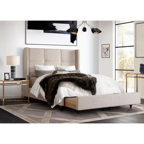 Beverly Queen Bed with Integrated Footboard Storage Unit & Accent Wings in By Diamond Sofa