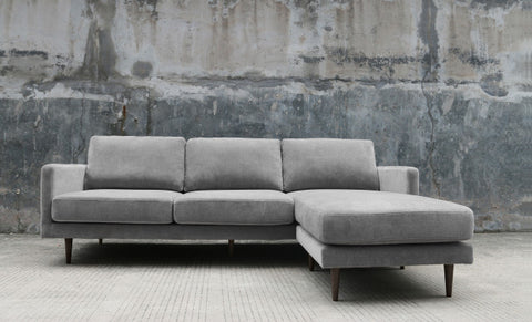 Kelsey Reversible Chaise Sectional, Gray Fabric By Diamond Sofa