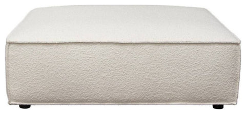 Cara Square Modular Lounger in Ivory Boucle Fabric By Diamond Sofa