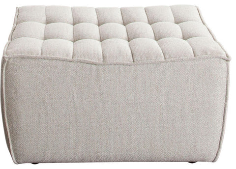 Marshall Scooped Seat Ottoman in Sand Fabric By Diamond Sofa