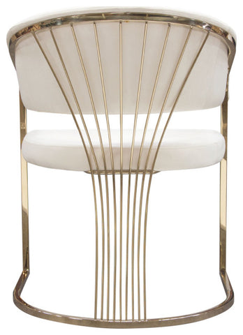 Solstice Dining Chair, Cream Velvet By Diamond Sofa