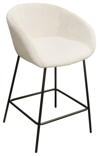 Set of (2) Skyler Counter Height Chairs in Ivory Boucle Fabric By Diamond Sofa