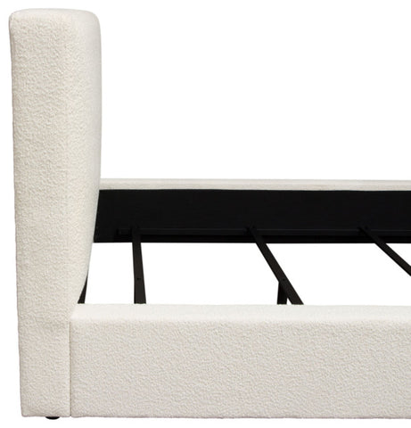 Cloud 43" Low Profile Queen Bed in Ivory Boucle Fabric By Diamond Sofa